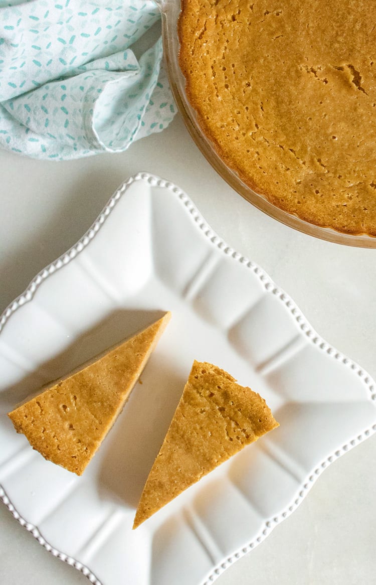 This easy crustless pumpkin pie recipe uses all-natural ingredients for a healthy holiday alternative to the store-bought stuff!