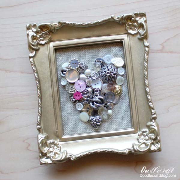 How to Make a Vintage Button Heart Frame