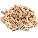 100PCS Natural Mini 35mm Wooden Clothes Pin Paper Photo Hanging Spring Clips Burlywood DIY Small Clip Free Shipping HG0232H