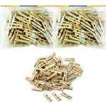 120 Pc Mini Craft Clothespins Wood 1" Small Arts Tan Color Clothes Pins Crafts