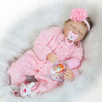 Europe and America Fashionable Play House Toy Lovely Simulation Baby Doll with Clothes Pink Rabbit P