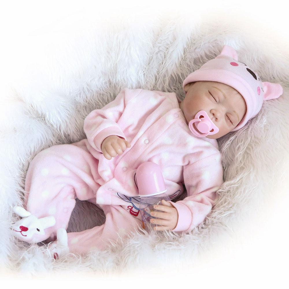Fashionable Lovely Play House Toy Simulation Baby Doll with Clothes Pink Size 22&quot;