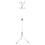 Nexttechnology Standing Entryway Coat Rack Organizer Stainless Steel Metal Hat Hanger Holder Display Stand Tree with 3 Tiers and 12 Hooks for Clothes Scarves Purses and Hats (White)