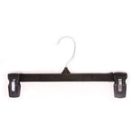 12" Black Plastic Clip Hangers - Rubber Pinch Grip (Black, 12 per box)