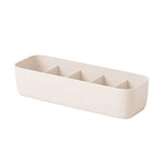 CHBC 5 Grids Storage Box Basket Socks Bra Underwear Plastic Container Organizer Women (Beige)