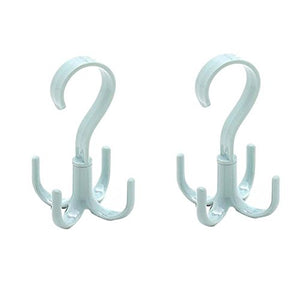 BRUIO Plastic Hanger Hook 360 Degree Rotating Belt Hanger Scarf Tie Rack Holder Hook for Closet Organizer,4PCS