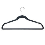 BriaUSA Velvet Suit Hangers Multipurpose Slim with Notched Shoulders & Swivel Chrome Hooks – Black – Box of 20