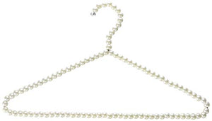 HANGERWORLD Pack of 6 Premium Metal Elegant Clothes Hangers Covered in Pearl Beads - 15.7 Inches
