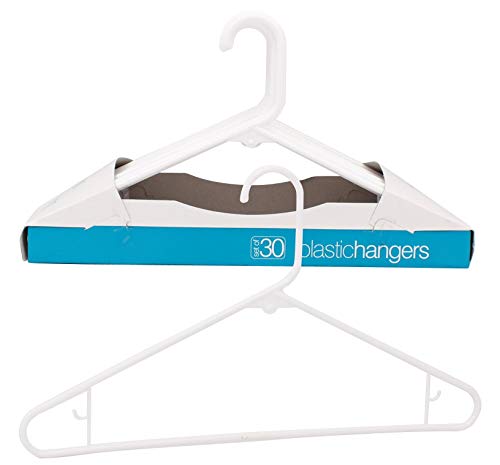 Merrick Plastic Clothing Hangers, Set of 30