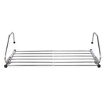 LE Stainless Steel Folding Clothes Rack,Window Sills Foldable Clothes Hangers Window Drying Rack Drying Sun Terrace Indoor Shoes Drying Clothes Rack A