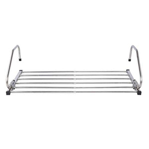 LE Stainless Steel Folding Clothes Rack,Window Sills Foldable Clothes Hangers Window Drying Rack Drying Sun Terrace Indoor Shoes Drying Clothes Rack A