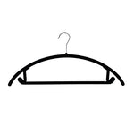 JVL Thin Velvet Touch Space Saving Non-Slip Suit Hangers Pack of 20, Recycled ABS Plastics, Nylon, Chrome Hook, Black, 46 x 0.5 x 25.5 cm