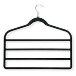 Multi-Purpose Velvet Hangers (5) - Scarf, Jewelry, Tie, Pants, Accessory Holder - for Men and Women - black non-slip surface - Perfect Closet Organizer