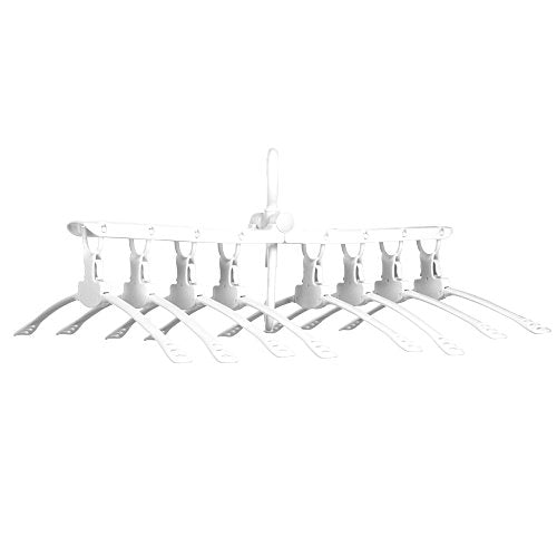 8-in-1 Hangers,Magic Folding Clothes Rack Portable Hanger for Clothes Folding Clothes Hangers for Travel Multi-Function Clothes Drying Rack (White)