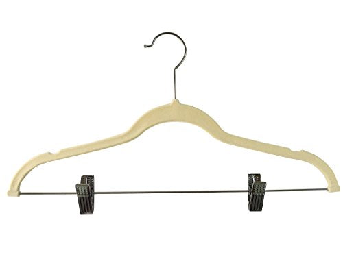 Jeronic 12 Pack Ivory Velvet Hangers Clothes Hangers Velvet Hanger Clothing Hangers Clothes Hanger Suit Hanger Ultra Thin No Slip for Shirts, Suit and Dresses