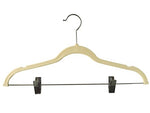 Jeronic 12 Pack Ivory Velvet Hangers Clothes Hangers Velvet Hanger Clothing Hangers Clothes Hanger Suit Hanger Ultra Thin No Slip for Shirts, Suit and Dresses