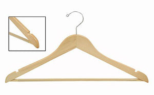 Only Hangers Flat Suit Hanger w/Non-Slip Bar [ Bundle of 50 ]