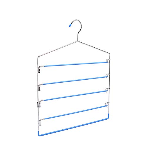 Suit Hangers, Clothes Pants Hangers 2pack-Multi Layers Metal Pants Slack Hangers,Non-Slip 4-Tier Swing Arm Pants Hangers Rack Closet Storage Organizer for Trousers Jeans Scarf Skirts Hanging Non Slip