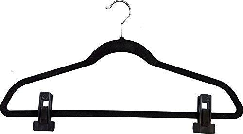 The Great American Hanger Company Black Plastic Hanger Clips, Box of 100 Pinch Grip Finger Clips for Pants, use with Slim-line Clothes Hangers