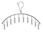 Strong Clip and Drip Hangers with 10 Metal Clothespins for Hanging Drying Clothes/Hats/Diapers/Skirts/Bathing Suits