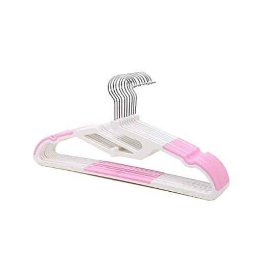 zyca - 40 Pack -Non Slip Attachable U Slide Notches Hanger - Pink