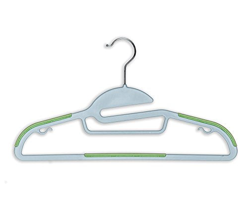 BriaUSA Dry Wet Clothes Hangers Amphibious Light Green with Non-Slip Shoulder Design, Steel Swivel Hooks – Set of 10