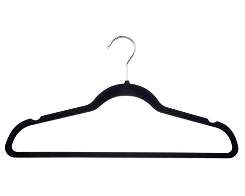 Housewares Goods Velvet Suit Hangers, Heavy Duty, Non Slip Black Premium Clothes Hangers, 50 Pack