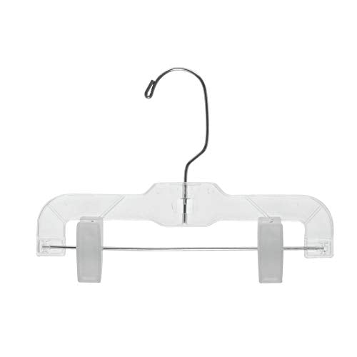 Childrens Hangers with Clips Clear Plastic Pack of 100
