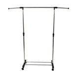 HOBBYN Clothing Rack,Adjustable 2-Rod Garment Rack - Rolling Clothes Organizer -Silver