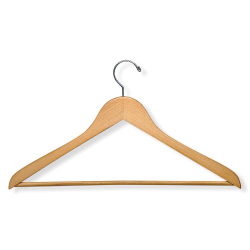 Honey-Can-Do HNGZ01206 Wood Suit Hangers with Non-Slip Bar, 8-Pack, Maple