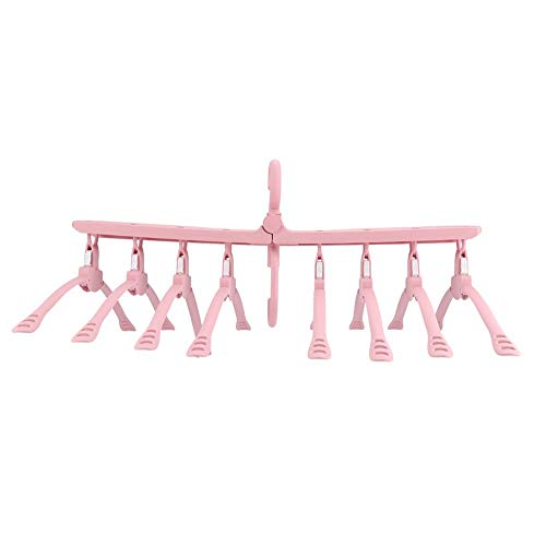 Yosooo 360 Degrees Rotation Foldable Magic Clothes Hangers Holders Space Saving Closet Sweater Organizer Storage Rack for Home Travel(Pink)