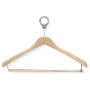 Honey-Can-Do HNG-01735 Hotel Suit Hangers- Locking Bar, Maple, 24-Pack