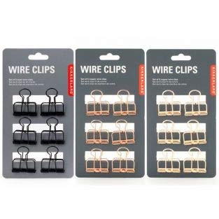 Wire Binder Clips x 18 - Gold-Black-Copper