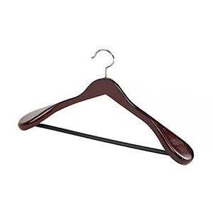 BRUIO Wooden Suit Hangers with Wide Shoulders Heavy Duty Natural Wood Hangers for Adults,2PCS