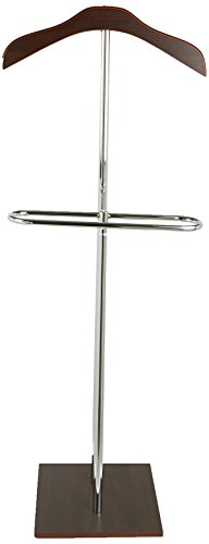 Mind Reader Stainless Steel Valet Suit Rack Stand, Dark Brown