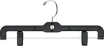 The Great American Hanger Company Matte Black Plastic Bottom Hanger, Box of 100 Space Saving Hangers w/ 360 Degree Nickel Swivel Hook for Skirt and Pants