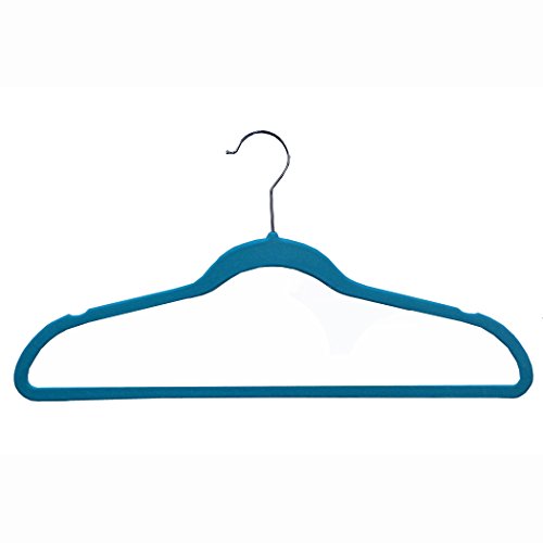 Richards Homewares SOFTGRIP/Tiffany set/10 Soft Grip Anti Slip, Space-Saving Suit Hangers, Blue, Set of 10