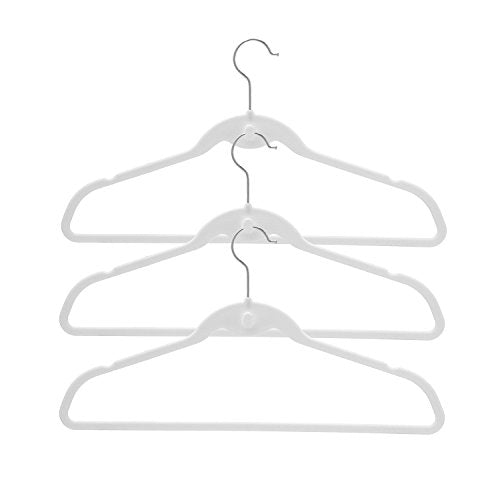 BriaUSA Cascade Hangers White Steel Swivel Hooks -Slim, Sturdy Saves You Extra Space - Box of 20
