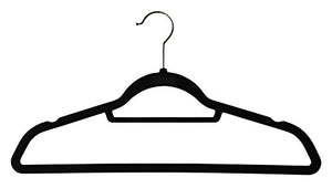 Jeronic Thin Non Slip Black Velvet Hangers, 50 Pack