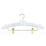 HANGERWORLD 10 White 17inch Satin Padded Coat Clothes Hangers with Clips for Skirts Pants Wedding Garments