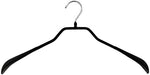 Mawa by Reston Lloyd BodyForm Series Non-Slip Space-Saving Extra Wide Clothes Hanger For Jackets, Suits & Coats, Style 46/L , Set of 6, Black