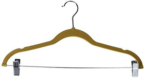 Achim Home Furnishings Velvet Anti-Slip Skirt Hangers, Tan, 10-Pack