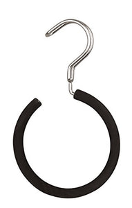 Closet Spice Chrome Belt Hanger, Open Ended Loop for Easy Access to Belts - Set of 3, Black