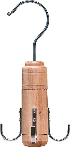 The Great American Hanger Company, Cedar Belt Spinner with 4 Hooks - Natural Red Cedar Protects You Accessories from Odors and Insects