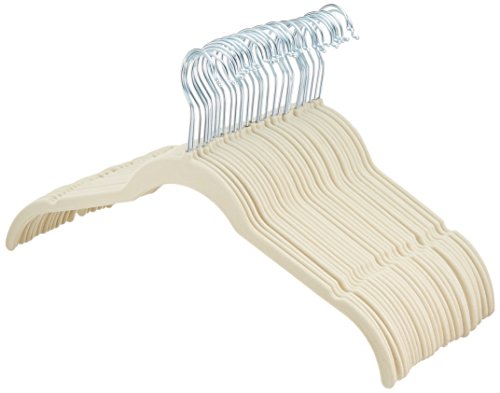 AmazonBasics Velvet Shirt Dress Clothes Hangers, 30-Pack, Ivory/Beige