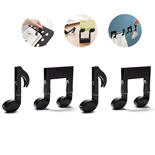 ANTIMAX 4 PCS Decorative Laundry Hangers Clip Plastic Music Symbol Clothespin Card Tool Pegs Memo Note Multifunctional Food Bag Sealing Clips Pegs