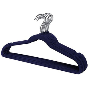 ARF_LBB (New) Sunbeam 10 Pack No Slip Velvet Suit Dress Shirt Hanger, Color (Navy)