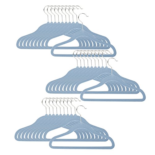 HoneyCanDo 60-Pack Kids Velvet Touch Suit Hangers, Blue