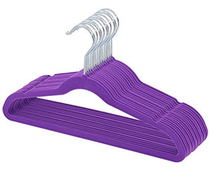 TQVAI Kids Velvet Hangers Non Slip Space Saver - Purple/Violet - 30 Pack