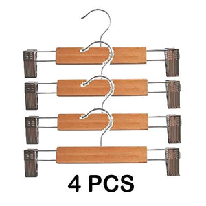 A_BAD Great 4Pcs Wooden Hangers for Pants and Skirts